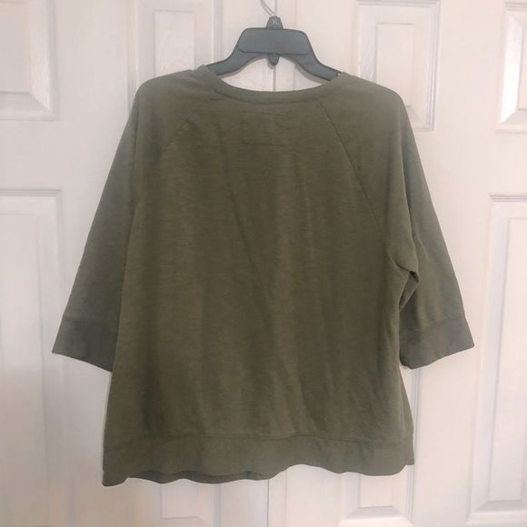 Sonoma Life & Style olive green 3/4 sleeve top size XL - Picture 2 of 2